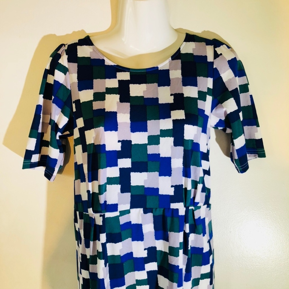 Boutique-Tracy Negoshian Kayla dress-paint Blocks - Picture 3 of 8